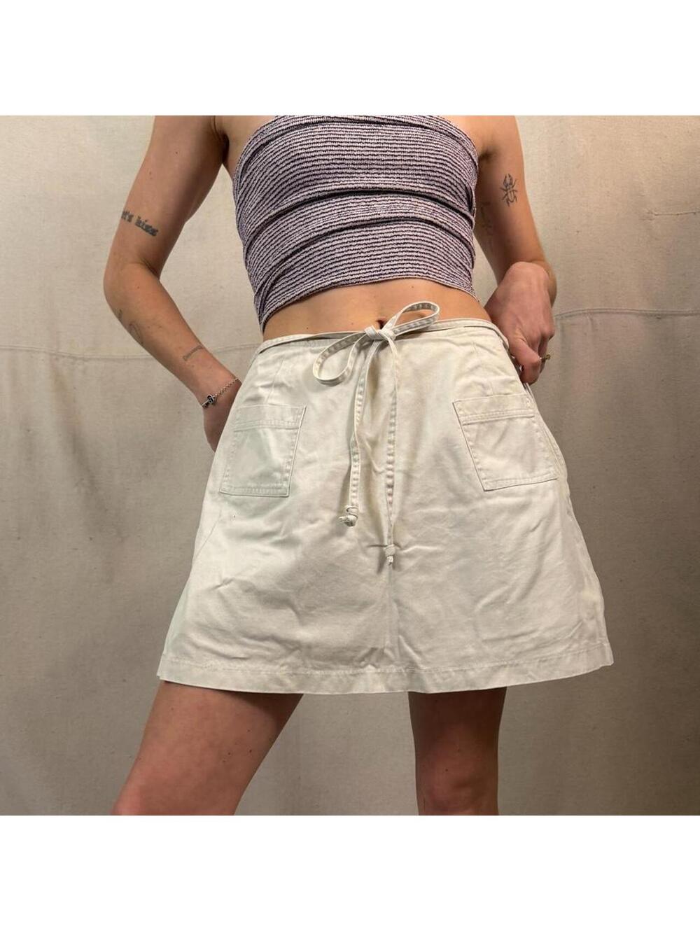 Basic Editions Cream Tennis Skort y2k khaki skirt skort summer tan cotton skirt